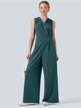 OBO- HALARA V-neck Sleeveless Casual Jumpsuit
